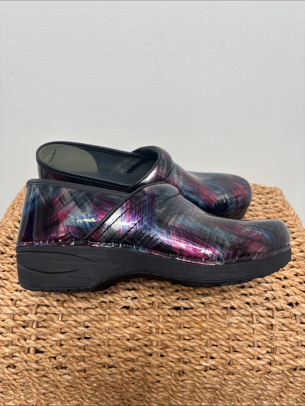Dansko XP 2.0 Clogs Shoes Size 42, US 11.5-12. Pink Gray Blue Black